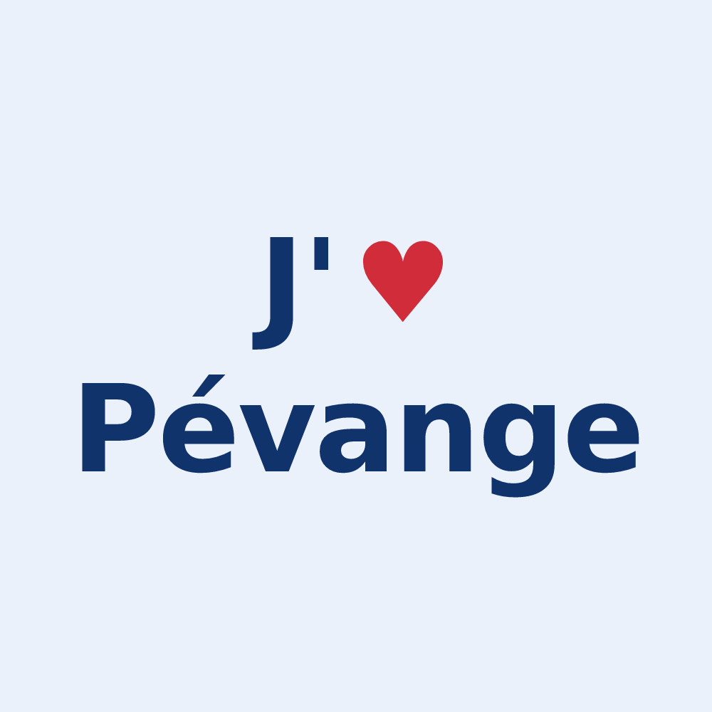 Sticker personnalisé Pévange — design J'aime Pévange