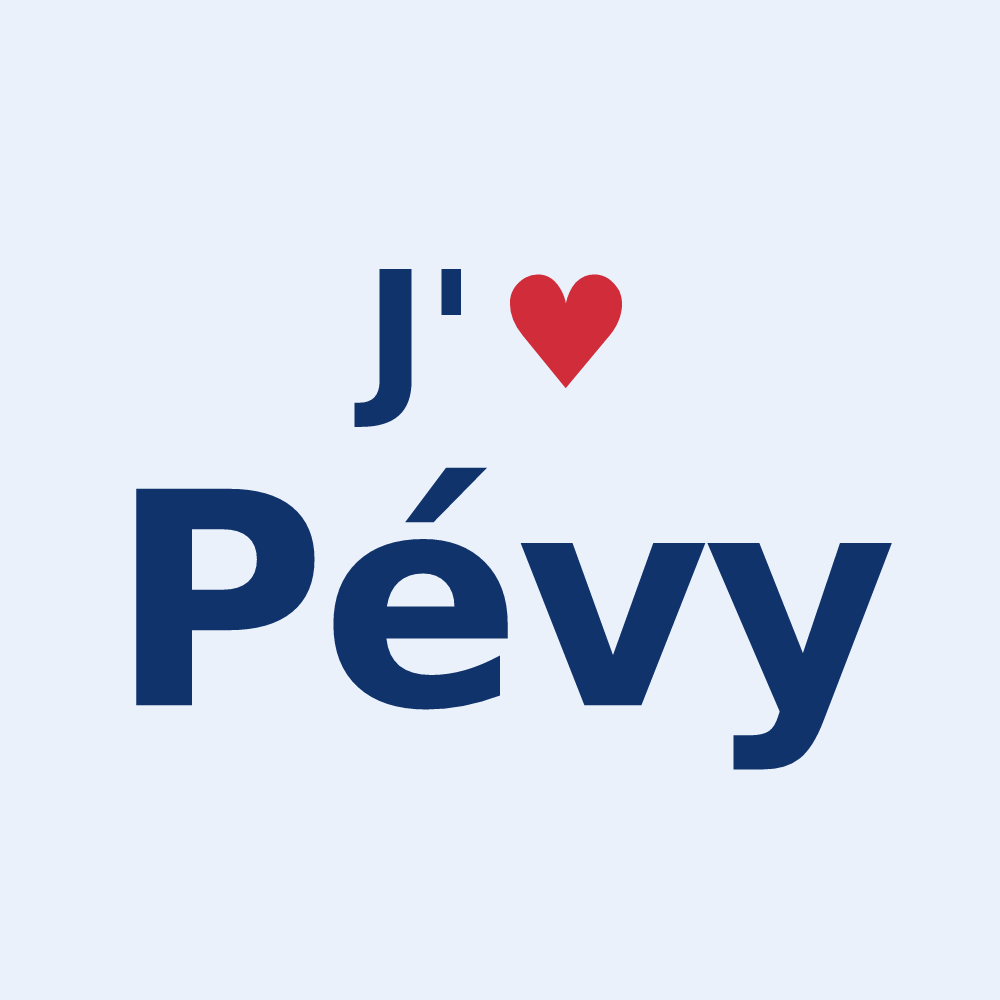 Sticker personnalisé Pévy — design J'aime Pévy