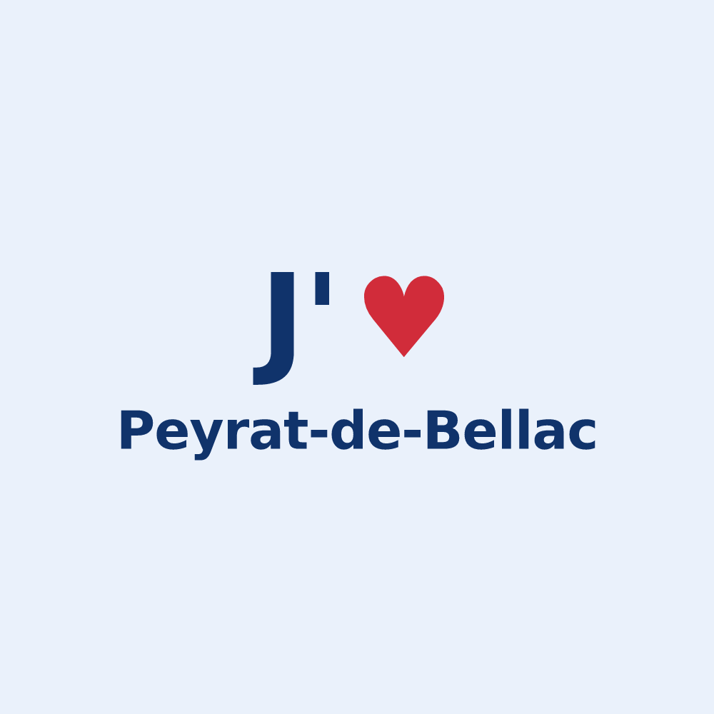 Sticker personnalisé Peyrat-de-Bellac — design J'aime Peyrat-de-Bellac