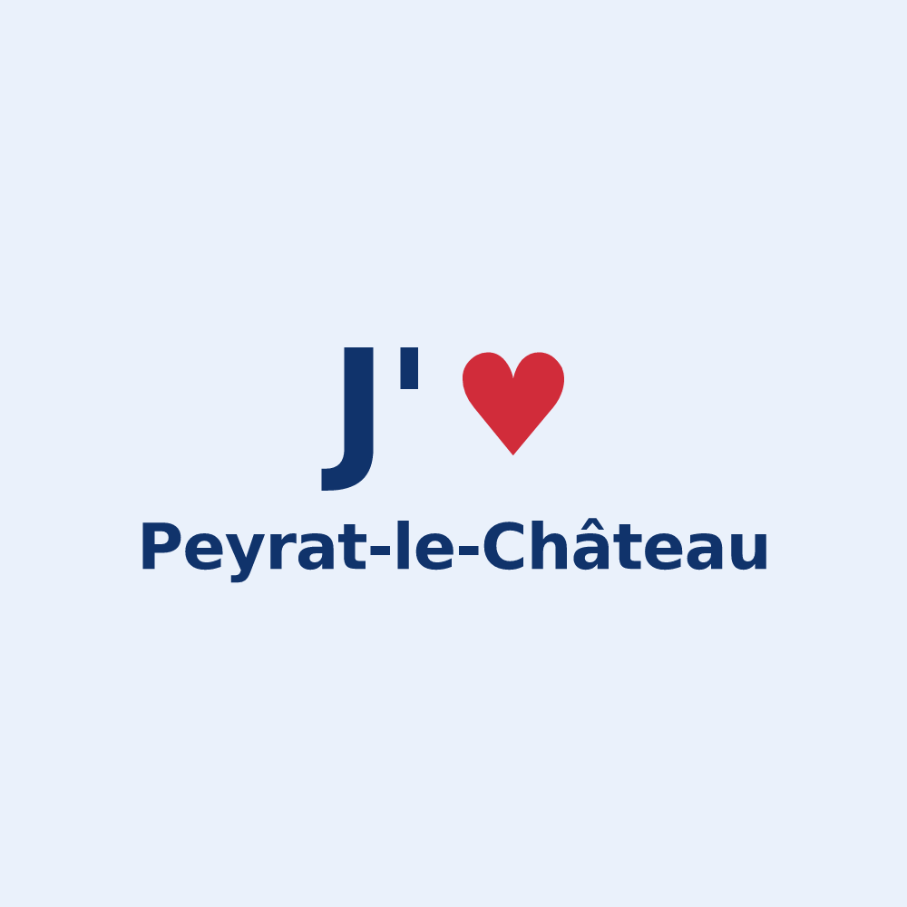 Sticker personnalisé Peyrat-le-Château — design J'aime Peyrat-le-Château