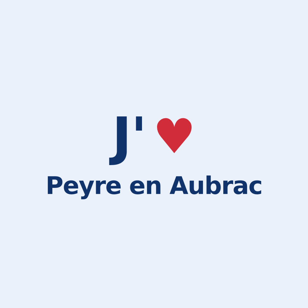 Sticker personnalisé Peyre en Aubrac — design J'aime Peyre en Aubrac