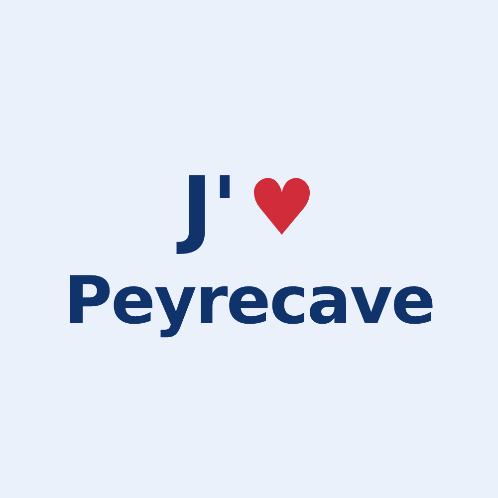 Sticker personnalisé Peyrecave — design J'aime Peyrecave