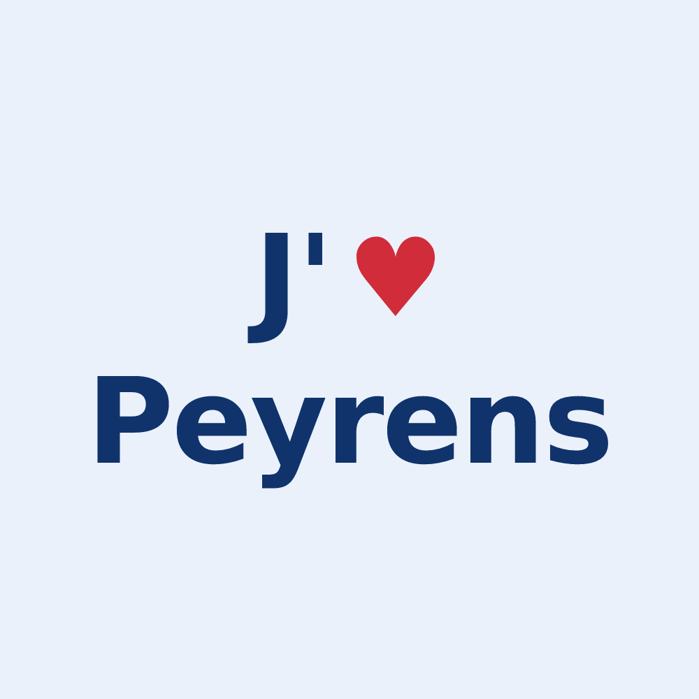 Sticker personnalisé Peyrens — design J'aime Peyrens