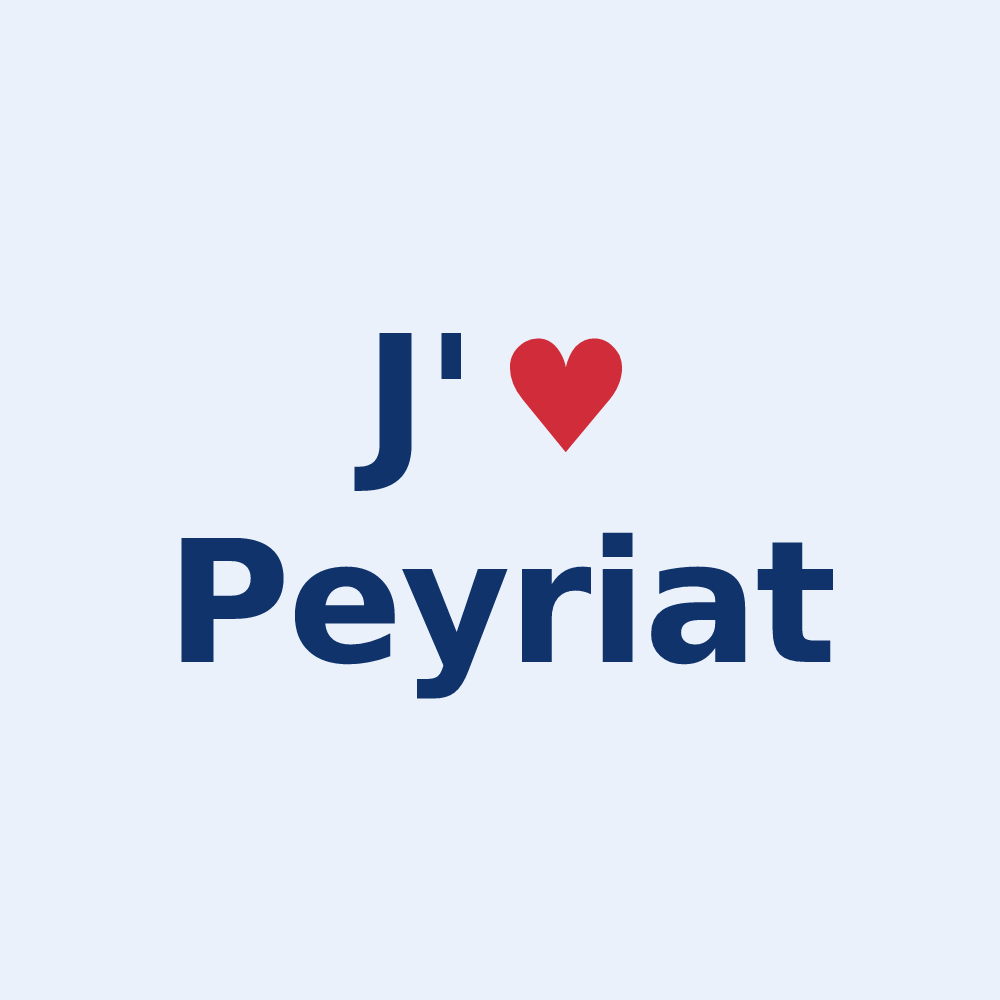 Sticker personnalisé Peyriat — design J'aime Peyriat