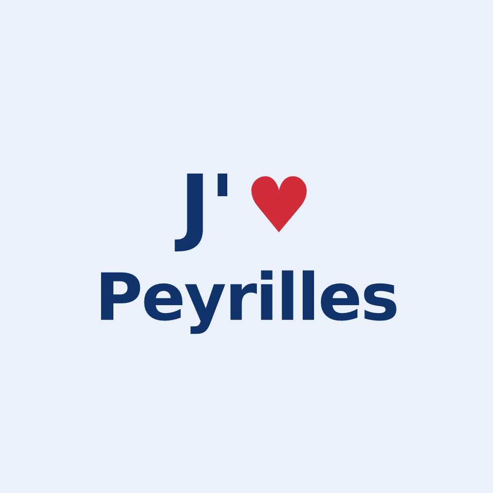 Sticker personnalisé Peyrilles — design J'aime Peyrilles