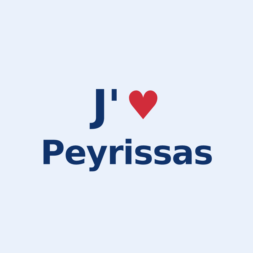 Sticker personnalisé Peyrissas — design J'aime Peyrissas
