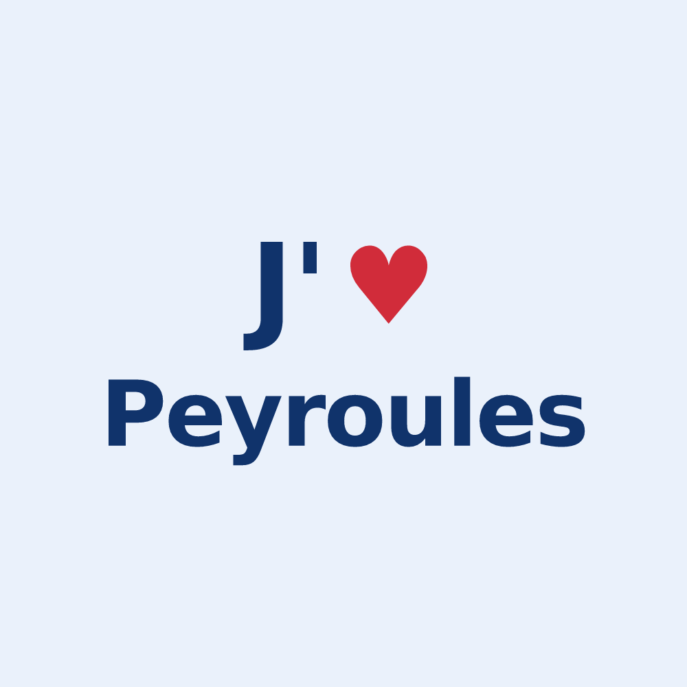 Sticker personnalisé Peyroules — design J'aime Peyroules