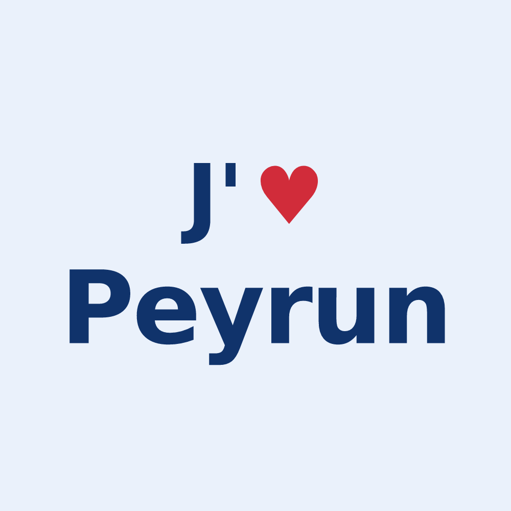 Sticker personnalisé Peyrun — design J'aime Peyrun