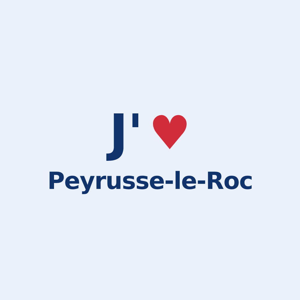 Sticker personnalisé Peyrusse-le-Roc — design « J'aime Peyrusse-le-Roc » imprimé sur le sticker