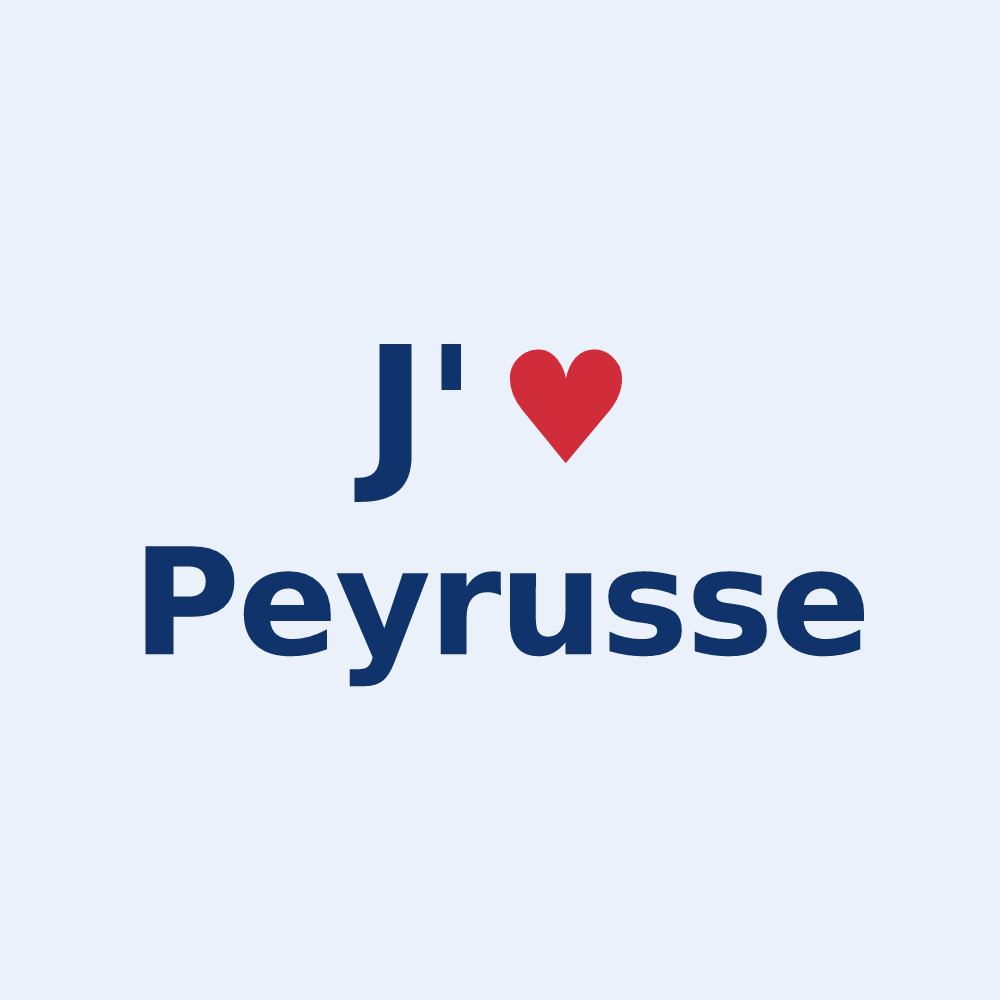 Sticker personnalisé Peyrusse — design J'aime Peyrusse