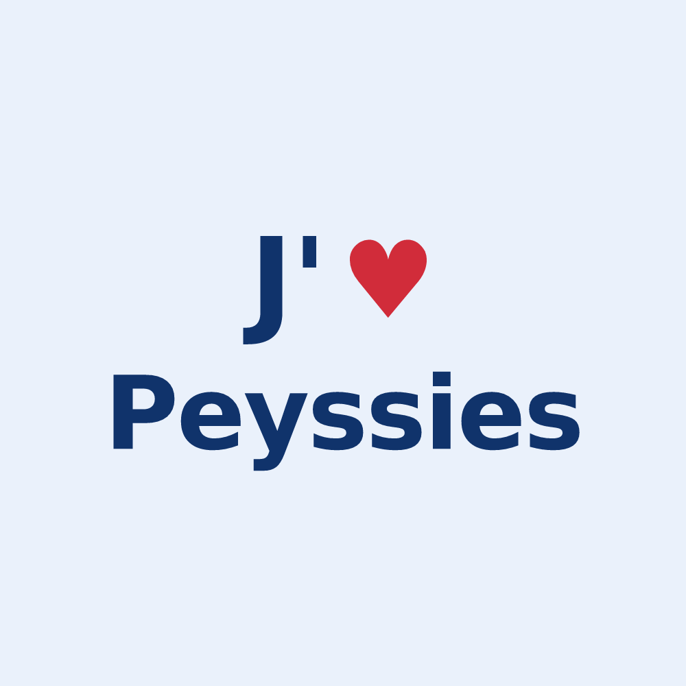 Sticker personnalisé Peyssies — design J'aime Peyssies