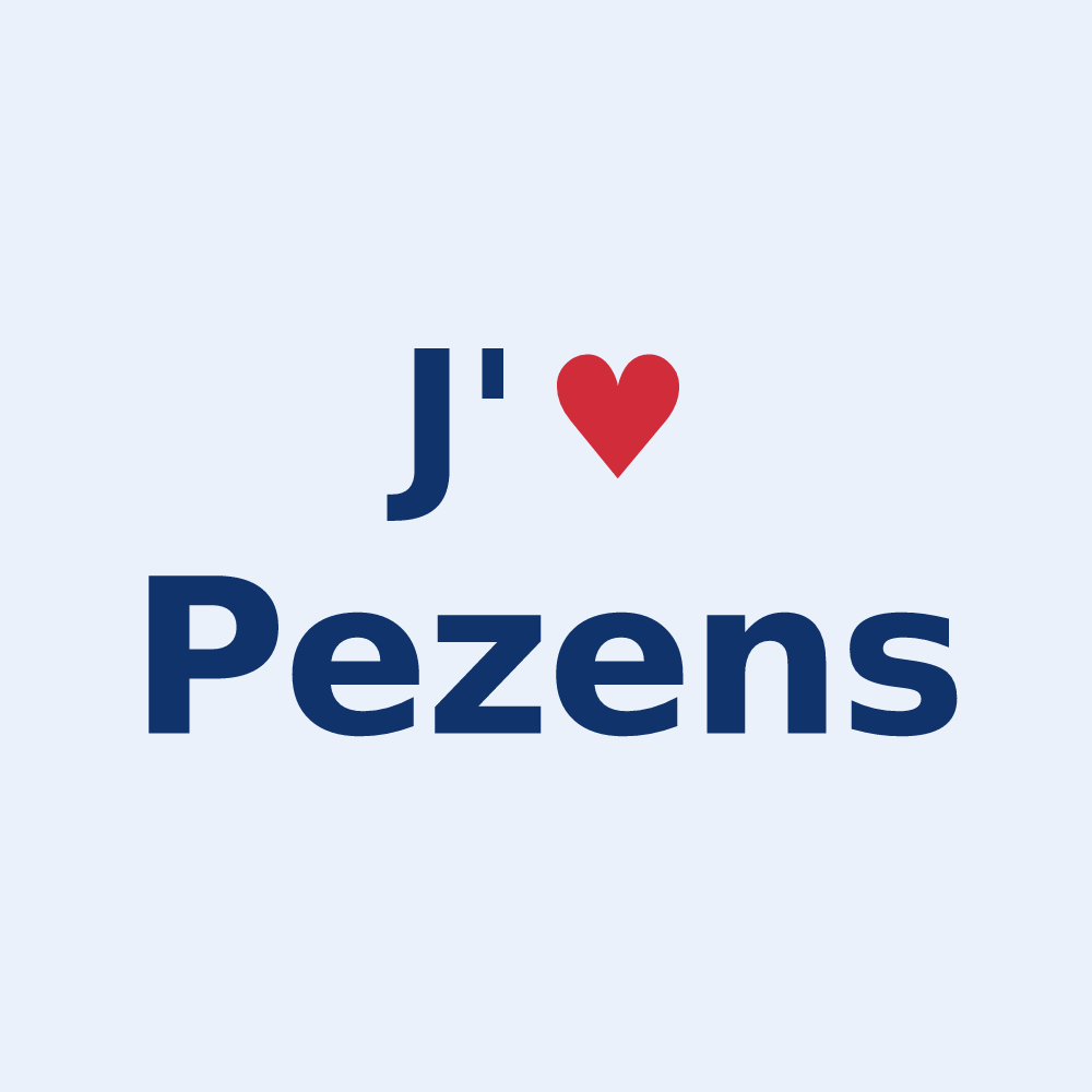 Sticker personnalisé Pezens — design J'aime Pezens