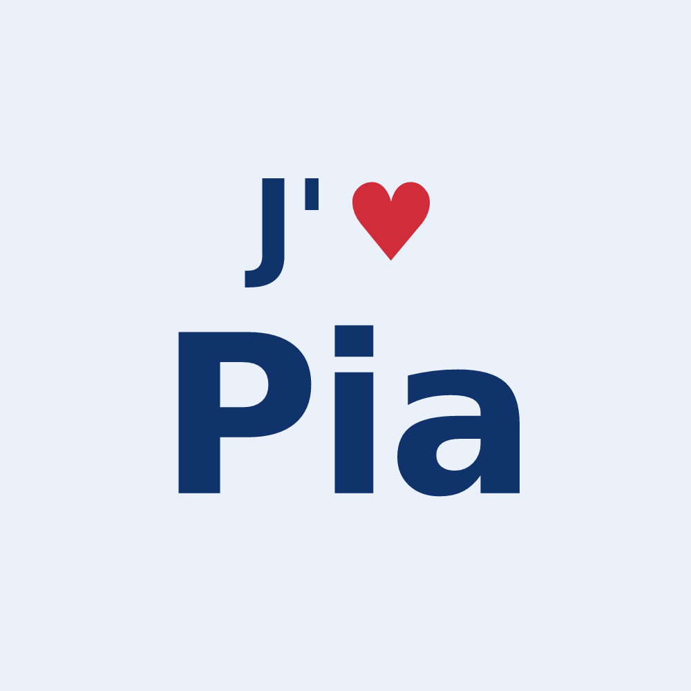 Sticker personnalisé Pia — design J'aime Pia