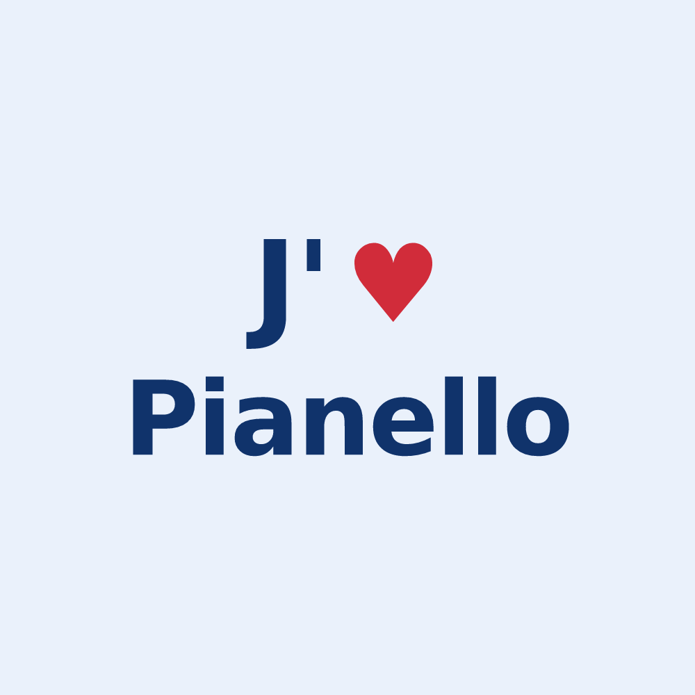 Sticker personnalisé Pianello — design J'aime Pianello