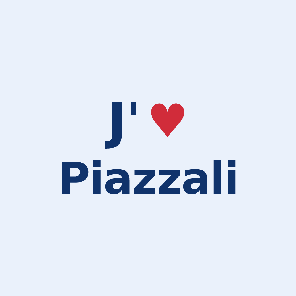 Sticker personnalisé Piazzali — design J'aime Piazzali