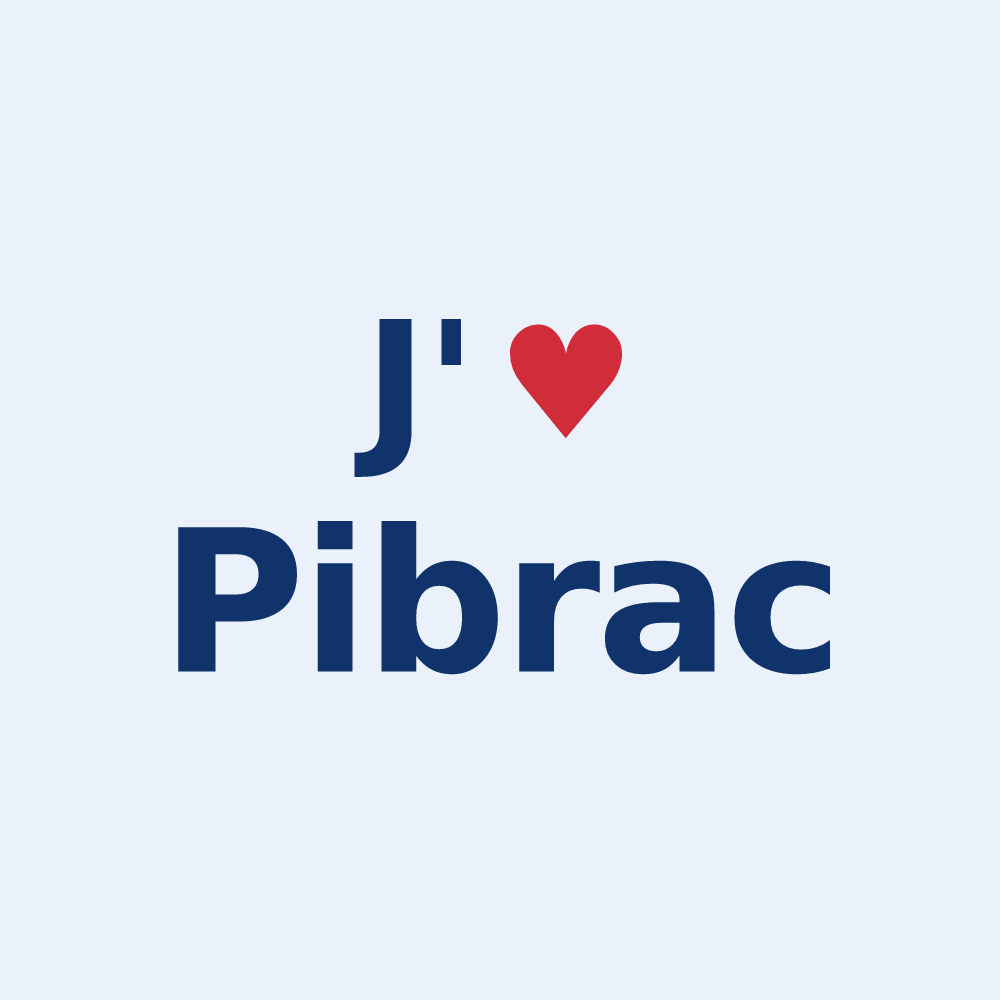 Sticker personnalisé Pibrac — design J'aime Pibrac