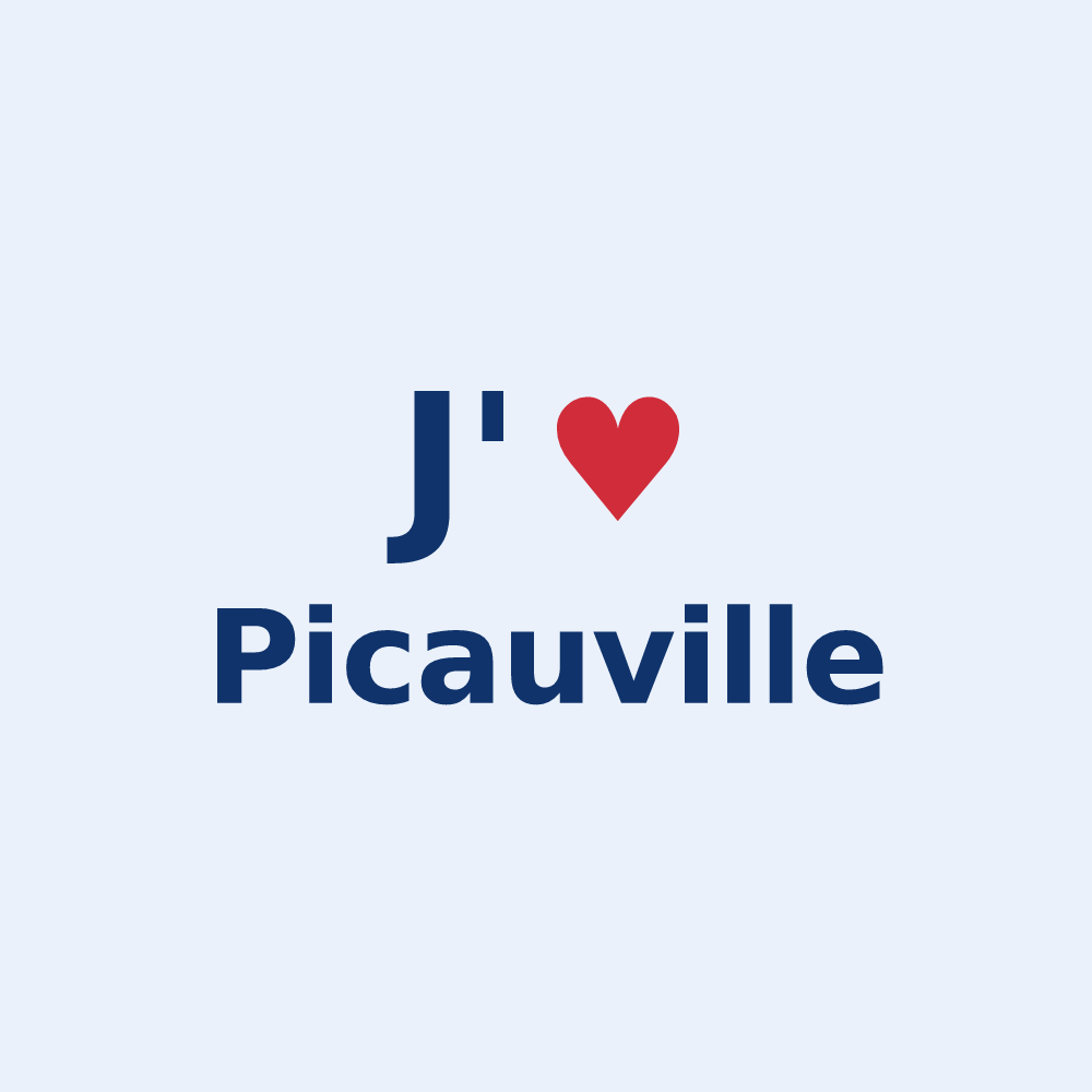 Sticker personnalisé Picauville — design J'aime Picauville