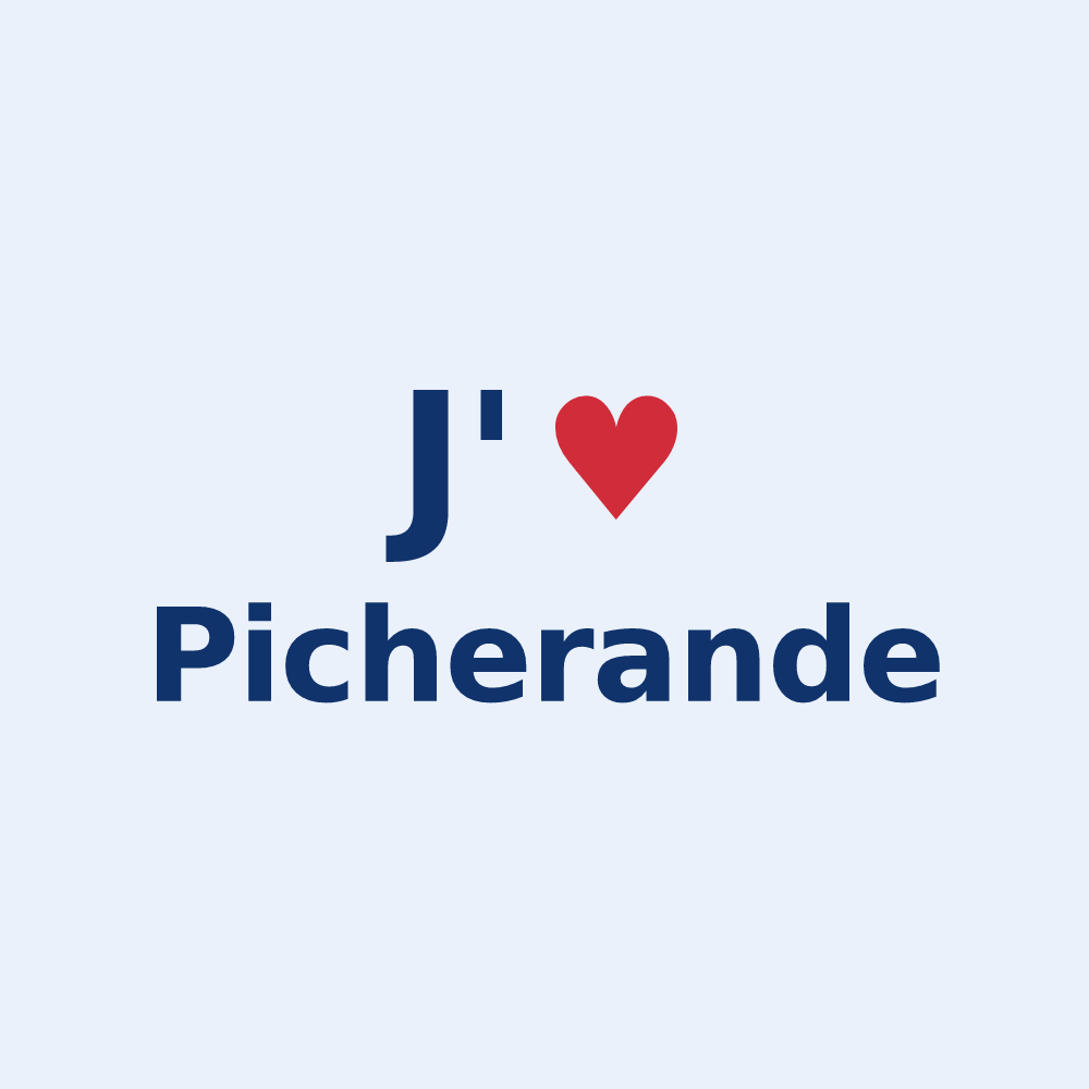 Sticker personnalisé Picherande — design J'aime Picherande