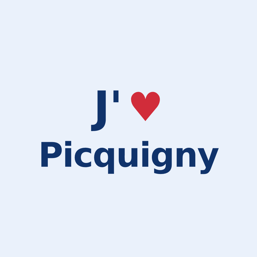 Sticker personnalisé Picquigny — design J'aime Picquigny