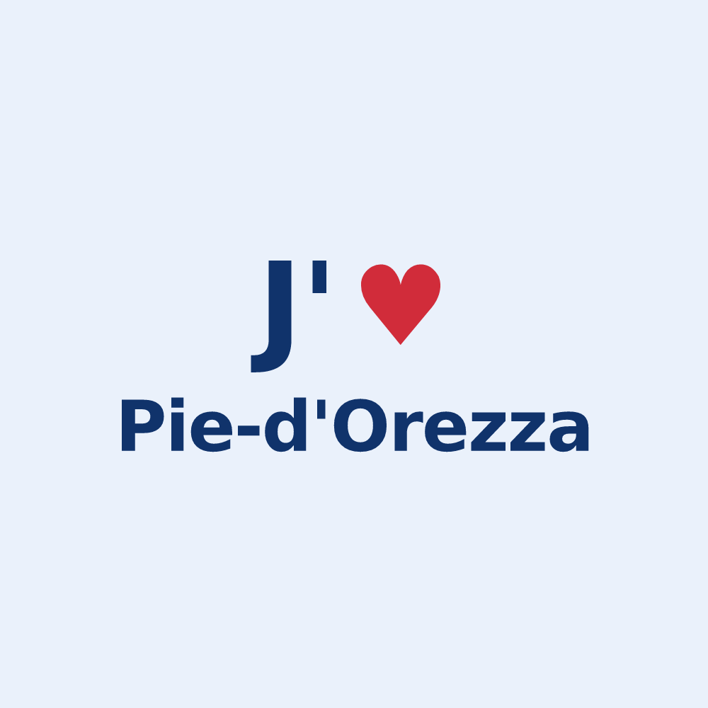 Sticker personnalisé Pie-d'Orezza — design J'aime Pie-d'Orezza