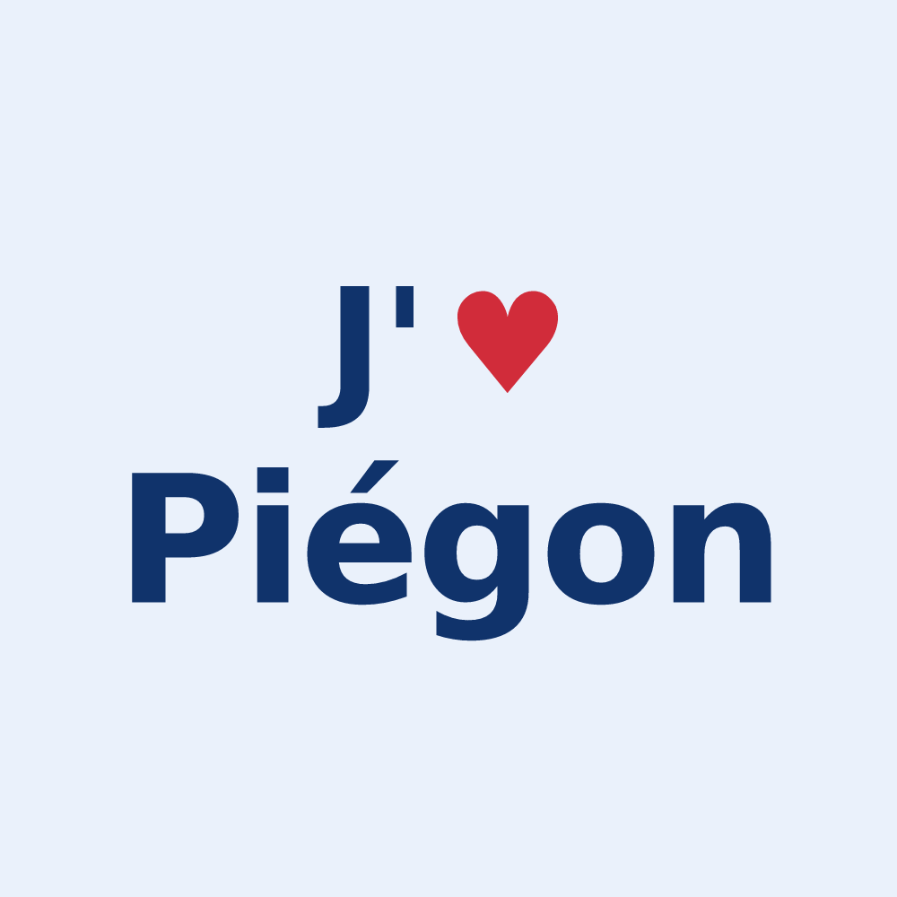 Sticker personnalisé Piégon — design J'aime Piégon