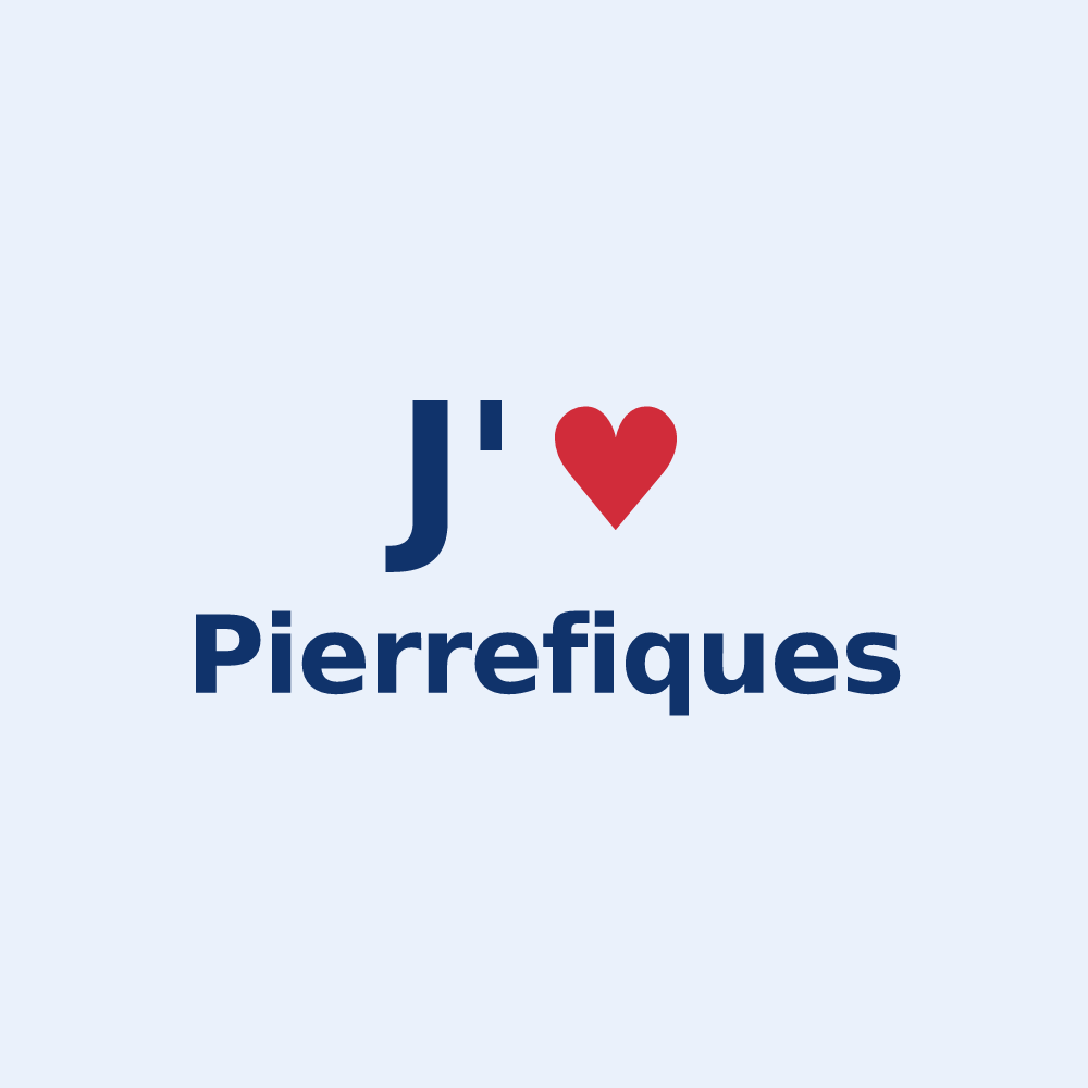 Sticker personnalisé Pierrefiques — design J'aime Pierrefiques