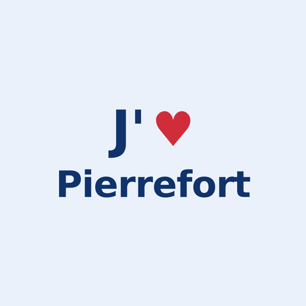 Sticker personnalisé Pierrefort — design J'aime Pierrefort