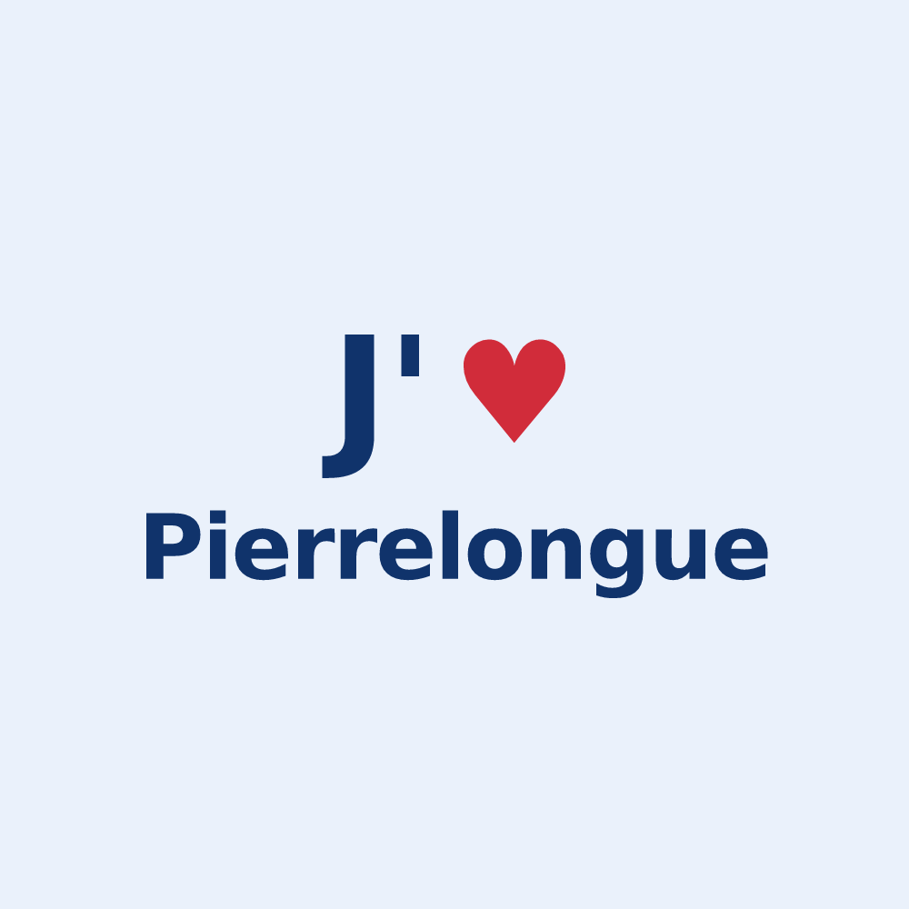 Sticker personnalisé Pierrelongue — design J'aime Pierrelongue