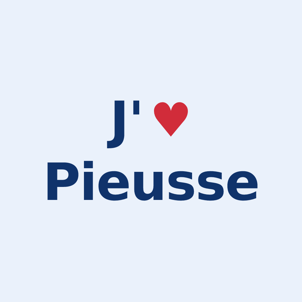 Sticker personnalisé Pieusse — design J'aime Pieusse