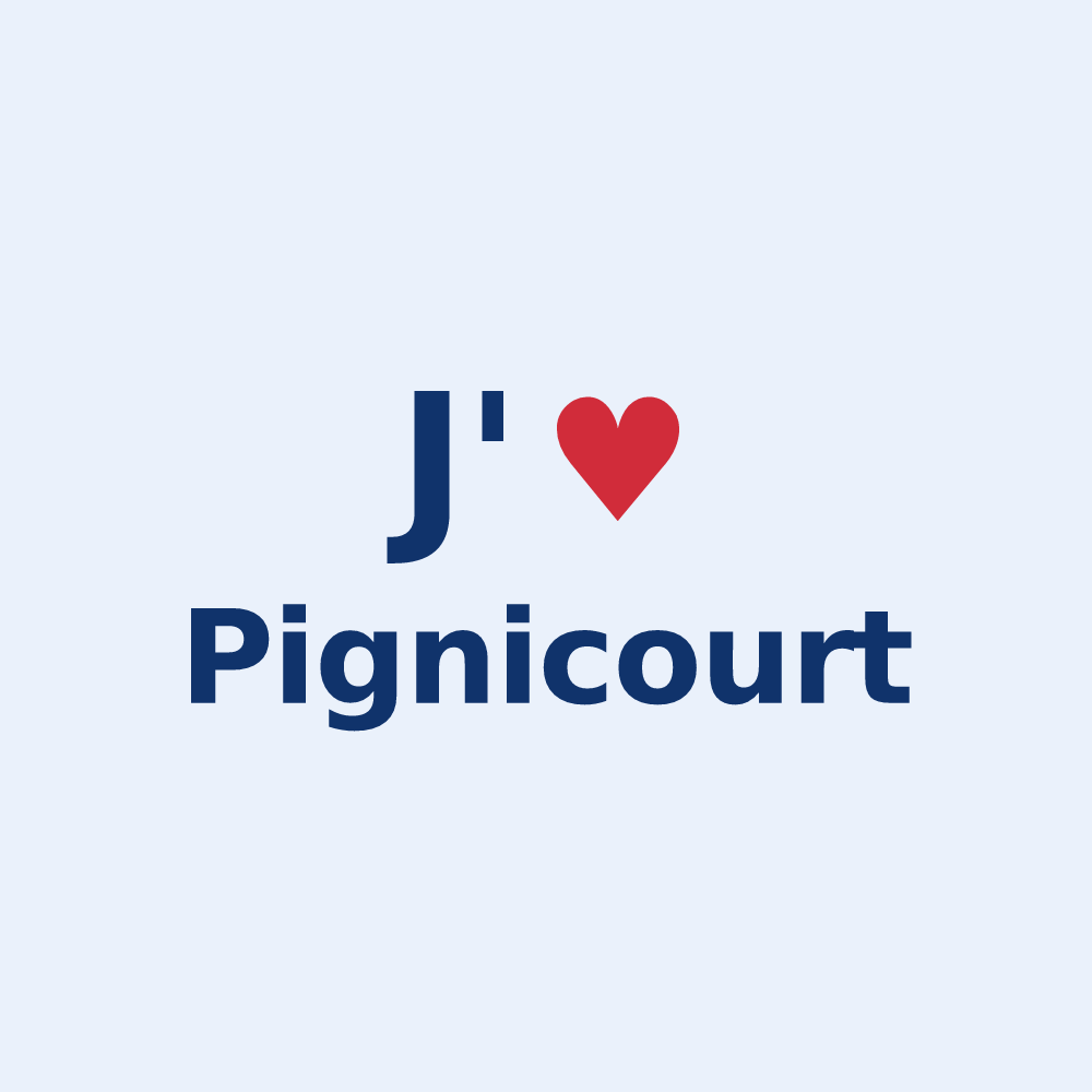 Sticker personnalisé Pignicourt — design J'aime Pignicourt