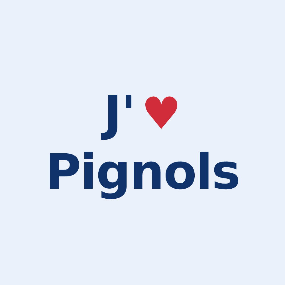 Sticker personnalisé Pignols — design « J'aime Pignols » imprimé sur le sticker