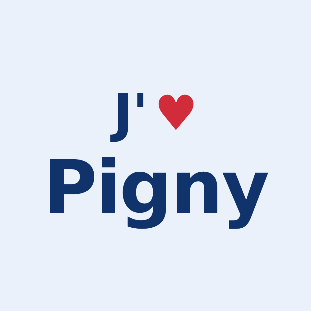 Sticker personnalisé Pigny — design J'aime Pigny