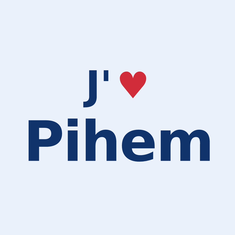 Sticker personnalisé Pihem — design « J'aime Pihem » imprimé sur le sticker
