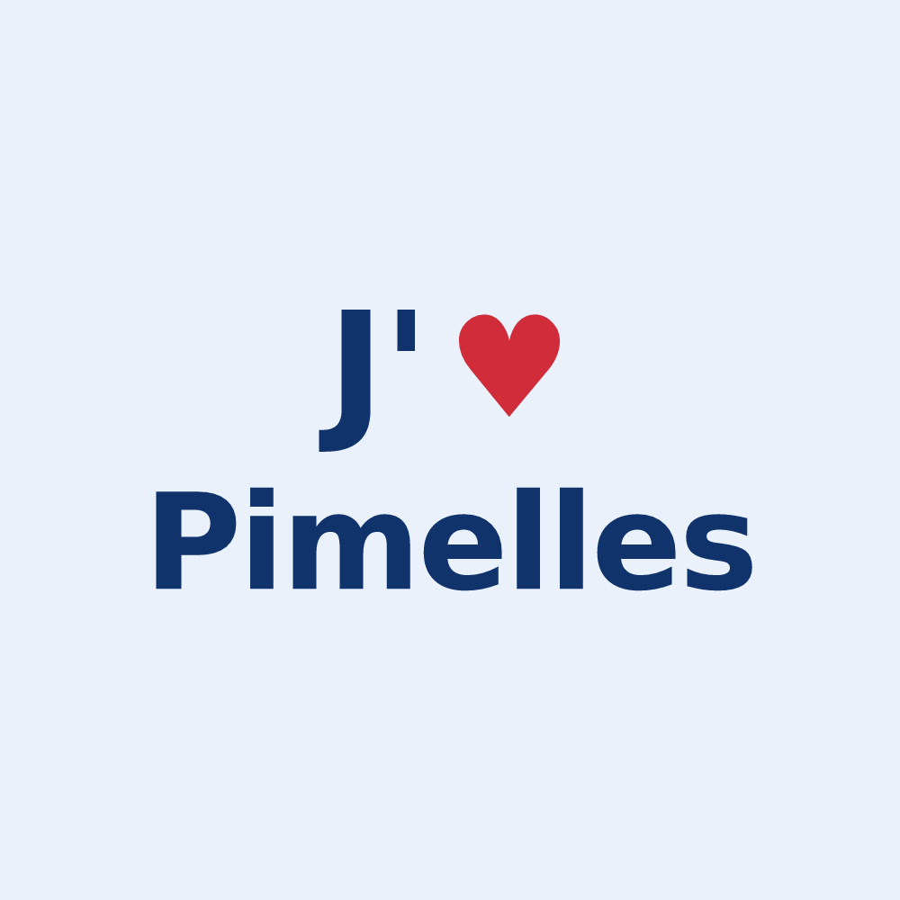 Sticker personnalisé Pimelles — design « J'aime Pimelles » imprimé sur le sticker