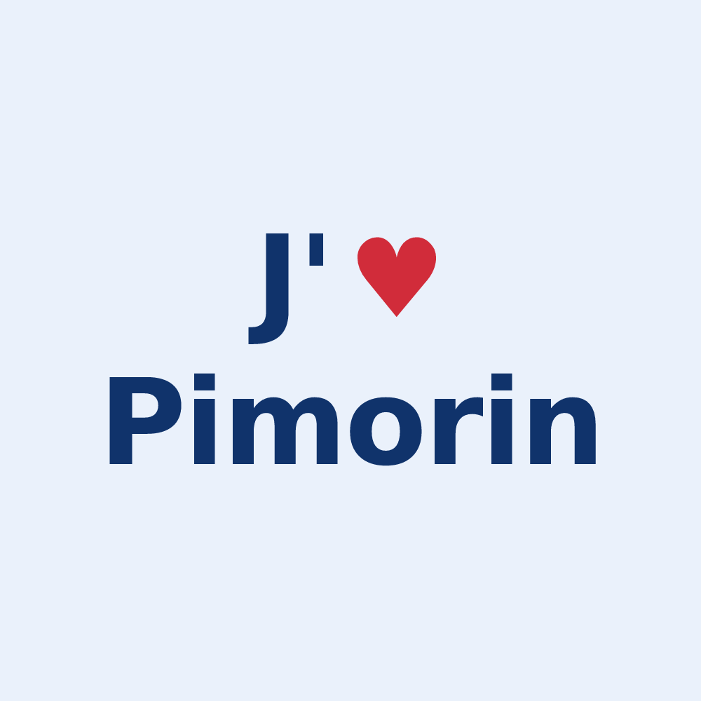 Sticker personnalisé Pimorin — design J'aime Pimorin