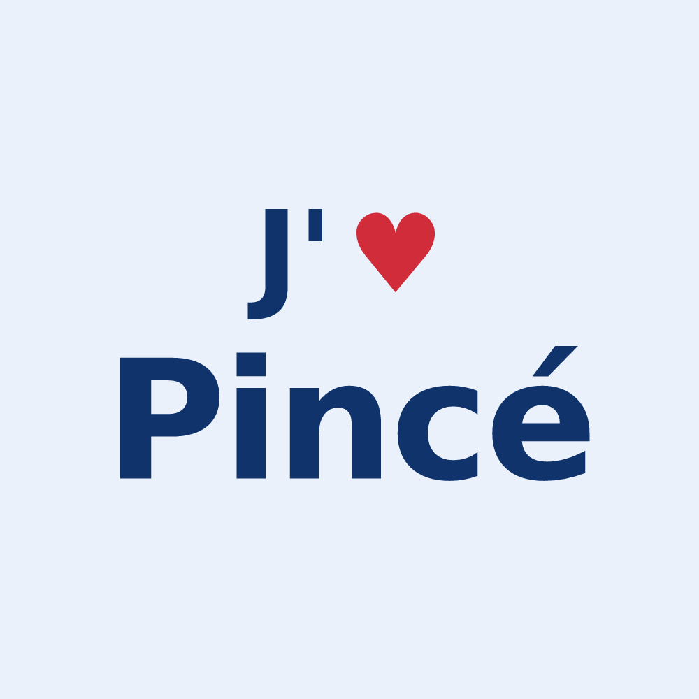 Sticker personnalisé Pincé — design « J'aime Pincé » imprimé sur le sticker