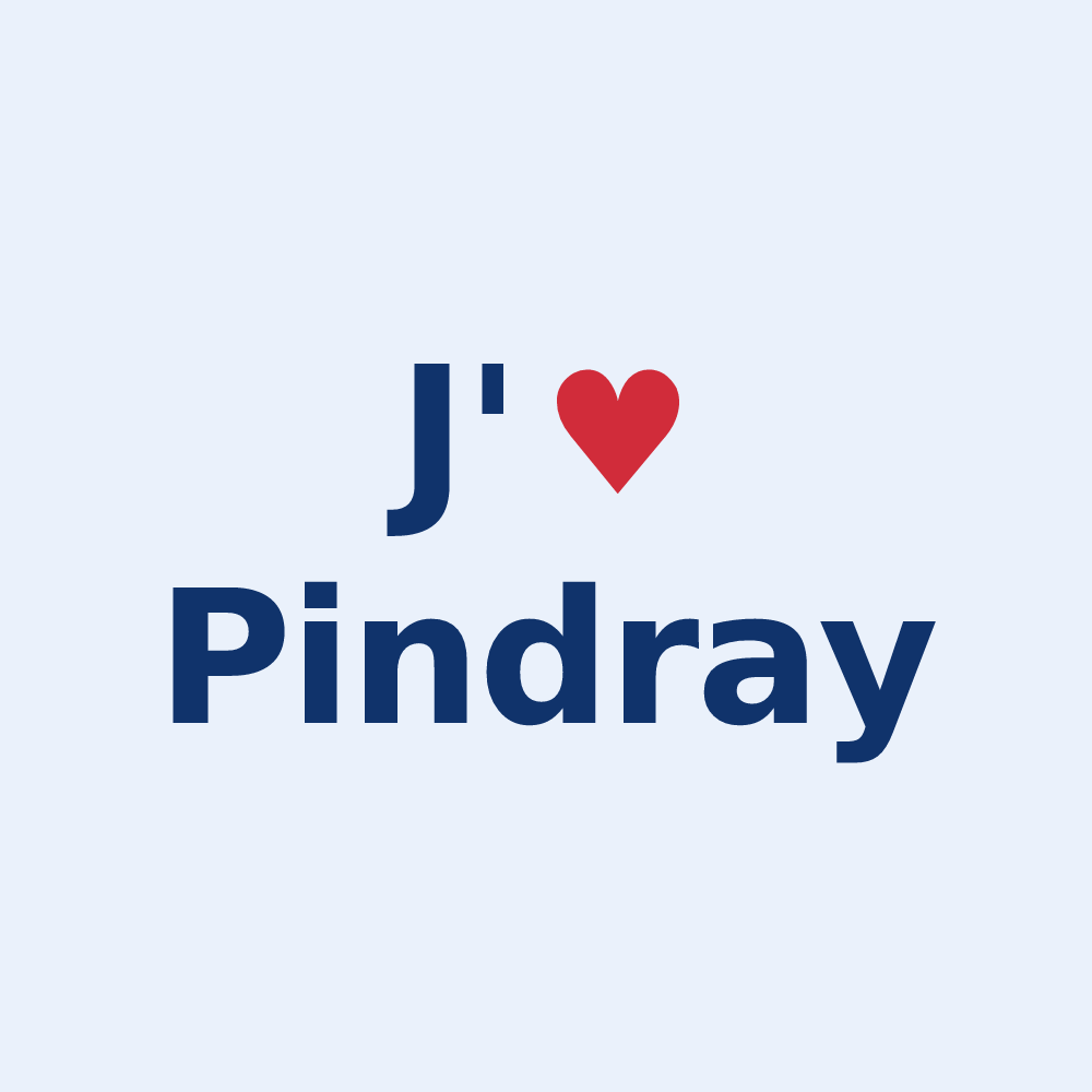 Sticker personnalisé Pindray — design J'aime Pindray