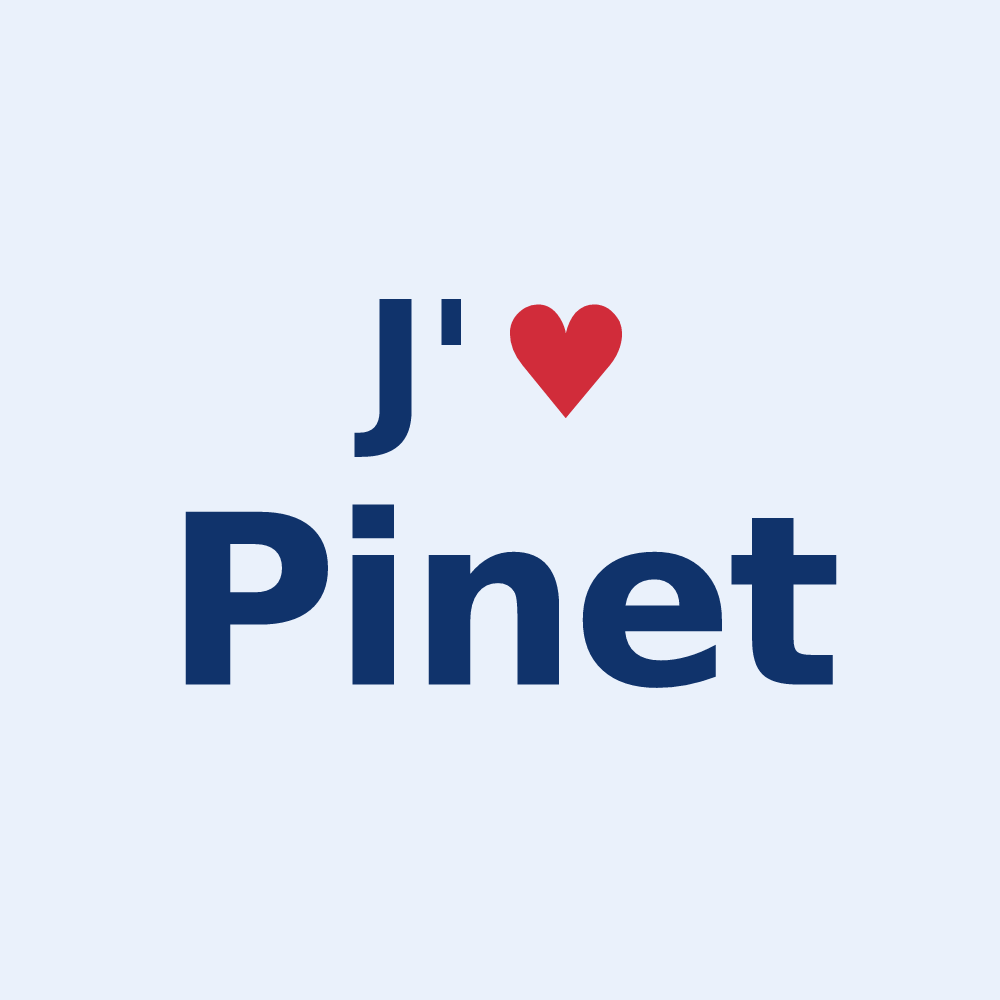 Sticker personnalisé Pinet — design J'aime Pinet