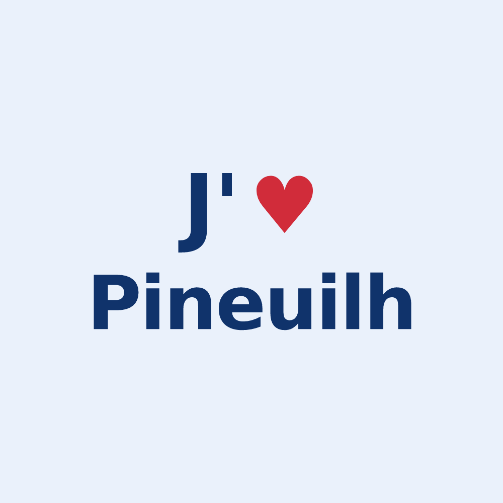 Sticker personnalisé Pineuilh — design J'aime Pineuilh