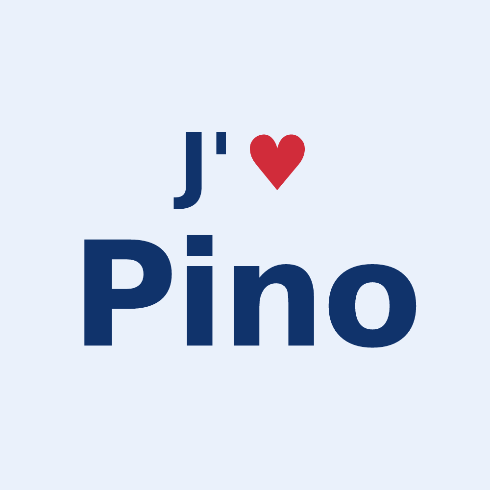 Sticker personnalisé Pino — design J'aime Pino