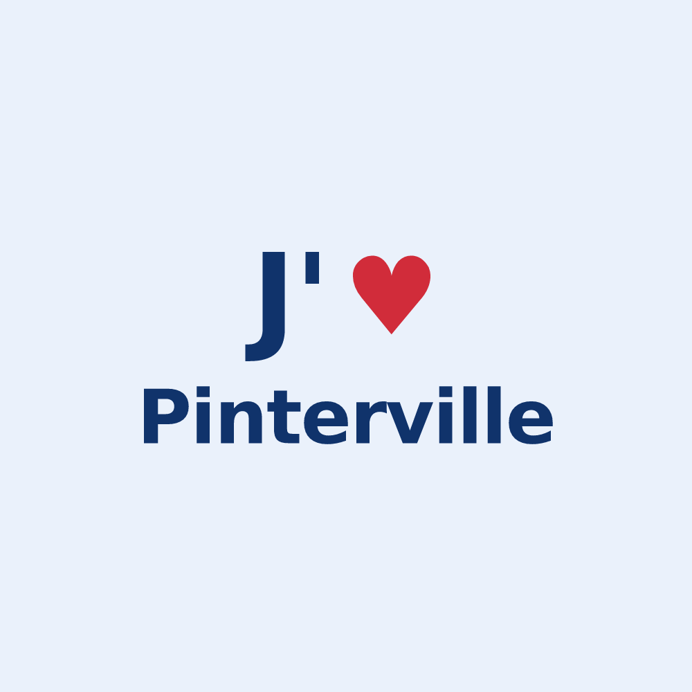 Sticker personnalisé Pinterville — design « J'aime Pinterville » imprimé sur le sticker