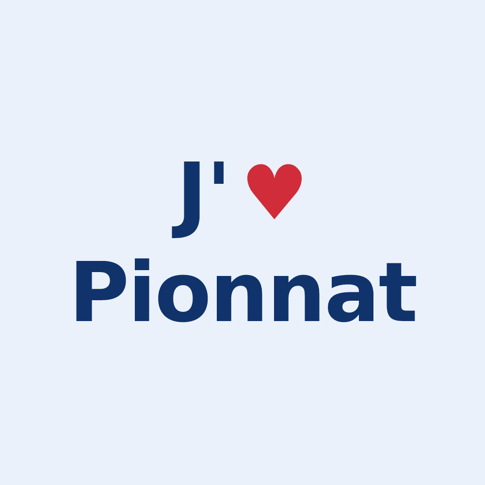 Sticker personnalisé Pionnat — design J'aime Pionnat