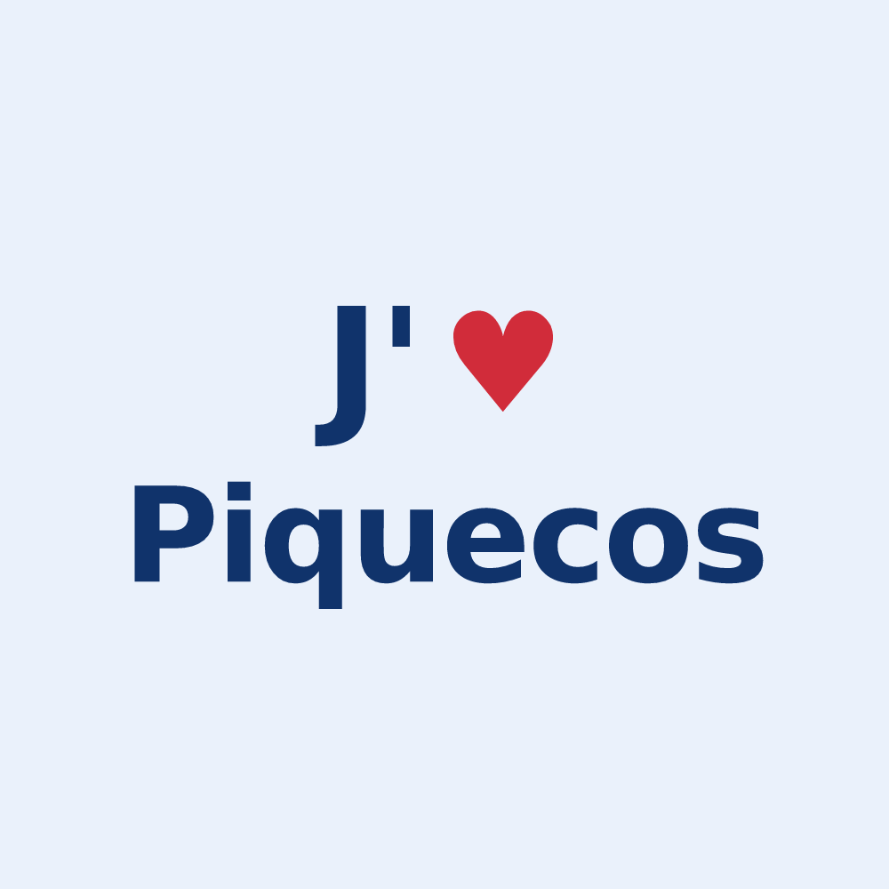 Sticker personnalisé Piquecos — design J'aime Piquecos