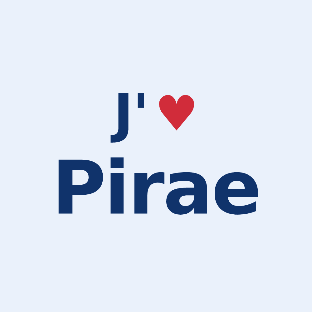 Sticker personnalisé Pirae — design « J'aime Pirae » imprimé sur le sticker