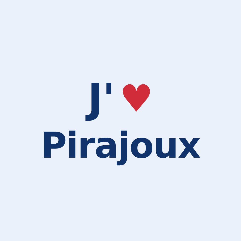 Sticker personnalisé Pirajoux — design J'aime Pirajoux