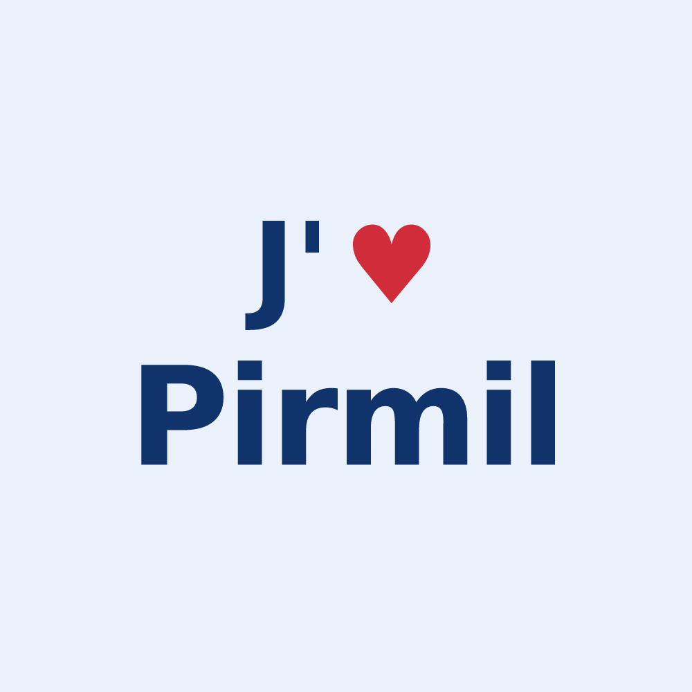 Sticker personnalisé Pirmil — design J'aime Pirmil