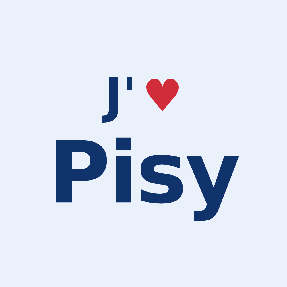 Sticker personnalisé Pisy — design J'aime Pisy
