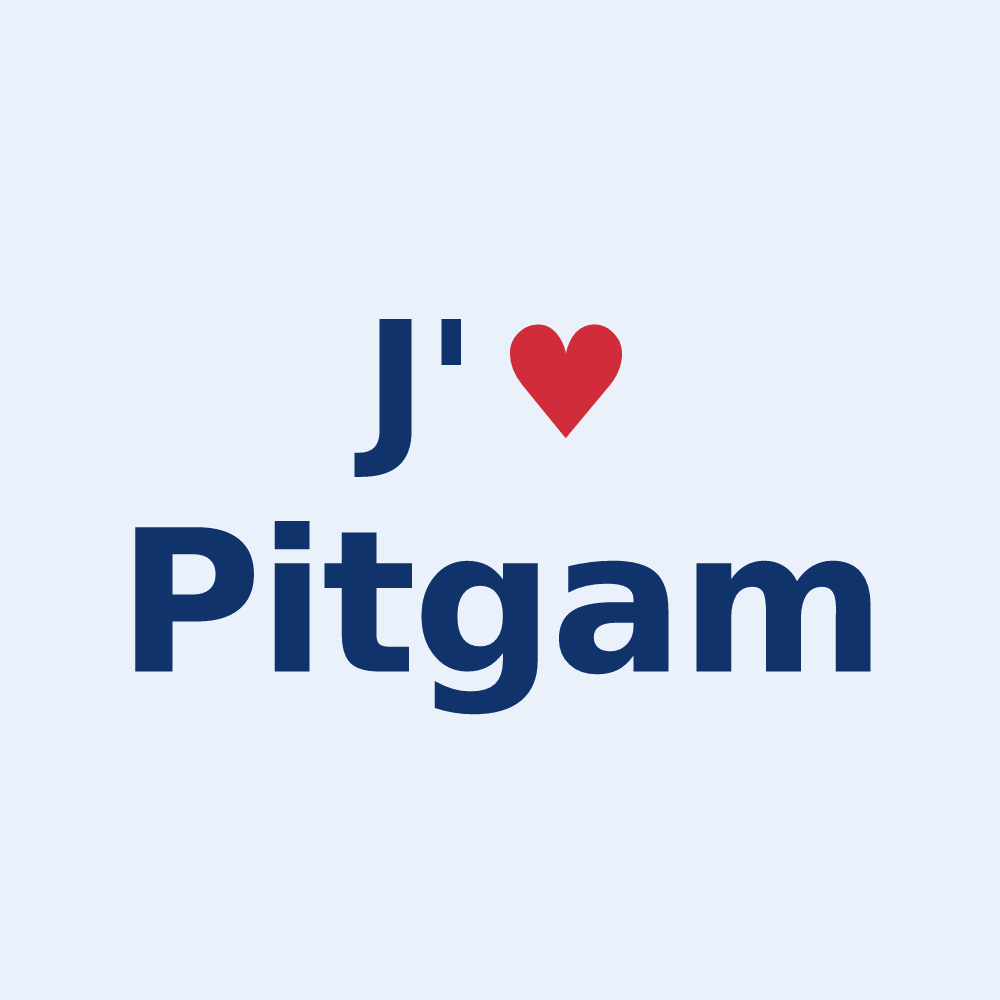 Sticker personnalisé Pitgam — design « J'aime Pitgam » imprimé sur le sticker