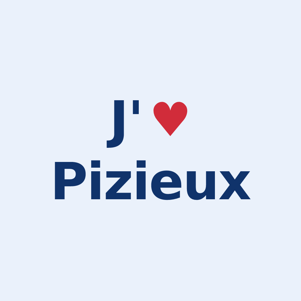 Sticker personnalisé Pizieux — design J'aime Pizieux