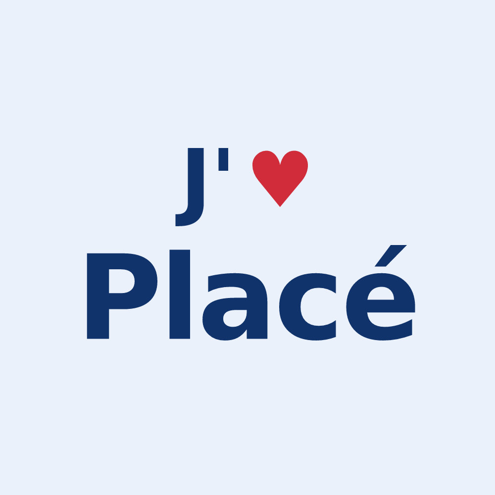 Sticker personnalisé Placé — design « J'aime Placé » imprimé sur le sticker
